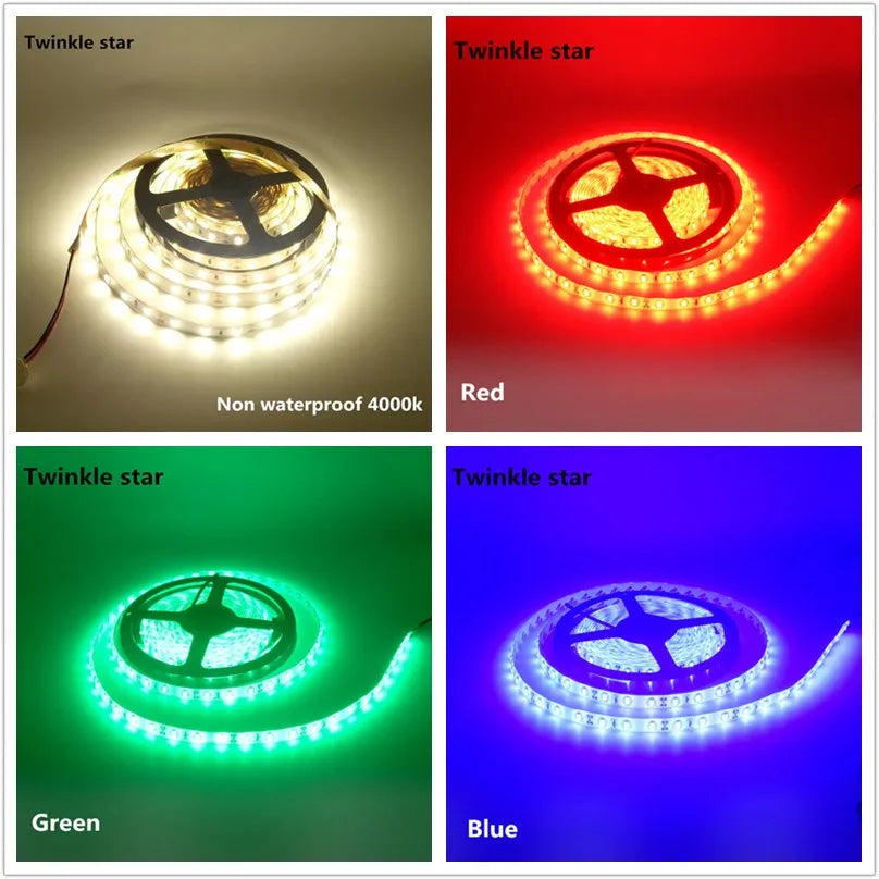 Led Strip Light 5630 5730 Waterproof IP65 12V 5M Warm 3000K 6500K Cold White Nature White 4000K Red Green Blue Flexible Tape