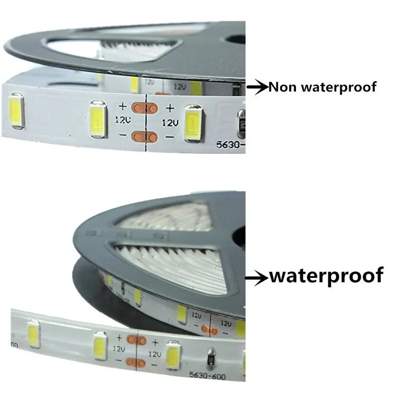 Led Strip Light 5630 5730 Waterproof IP65 12V 5M Warm 3000K 6500K Cold White Nature White 4000K Red Green Blue Flexible Tape