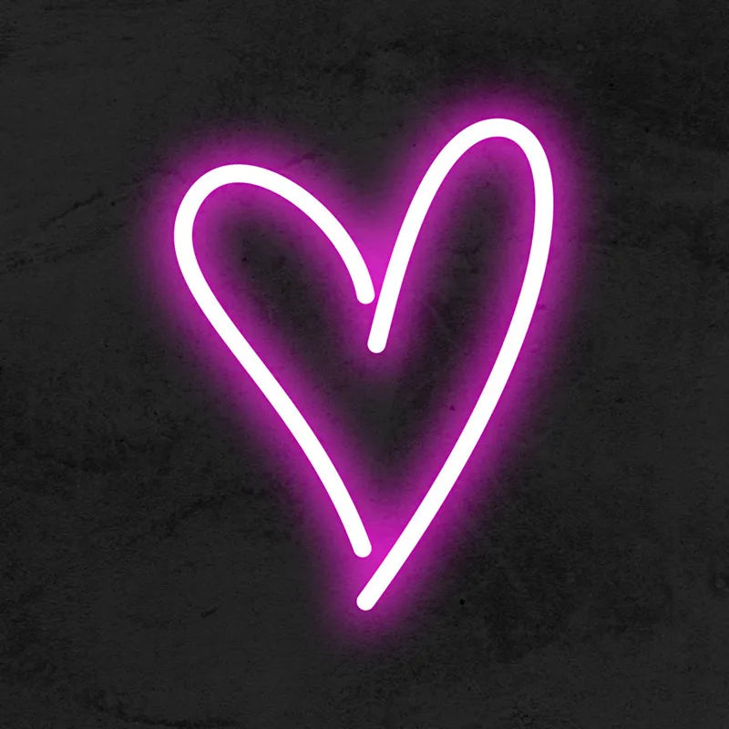 Pink Heart Neon Sign, 18x16cm, Led Neon USB Light Home Room Wall Decoration, Cute Night Light for Bedroom Decor Car Decor