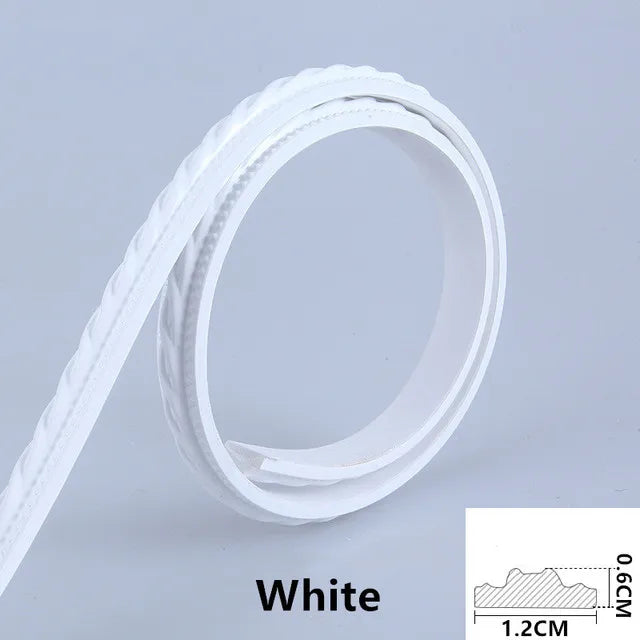 3D PVC Home Decorative Trim Line Self-Adhesive Soft Line  Ceiling Baseboard Decor Gap Strip Wall Molding Line 3D Sticker