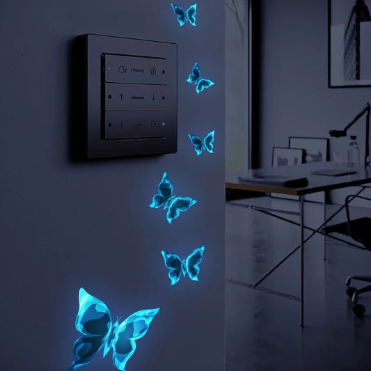 New Blue Glow-in-the-dark Butterfly Wall Stickers Room Decoration Accessories Cartoon Sticker for Anniversaries Birthdays Paster