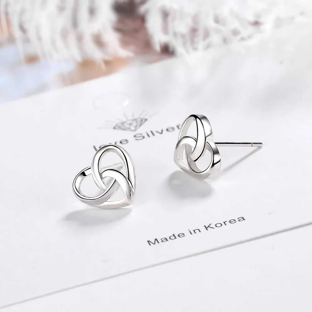 925 Sterling Silver Love Heart Stud Earrings For Women Luxury Designer Jewelry Best Selling   GaaBou