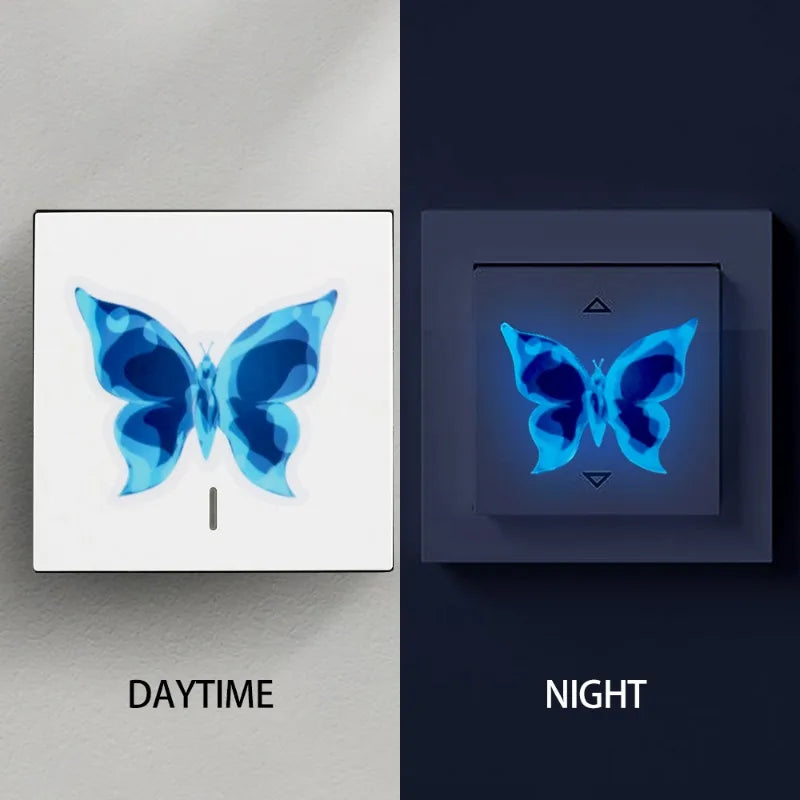 New Blue Glow-in-the-dark Butterfly Wall Stickers Room Decoration Accessories Cartoon Sticker for Anniversaries Birthdays Paster