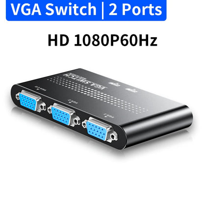 Unnlink VGA Switch 2 In 1 out 1080P 60Hz Video Splitter 2 Ports Selector for  PC Host to Monitor HD TV Projector