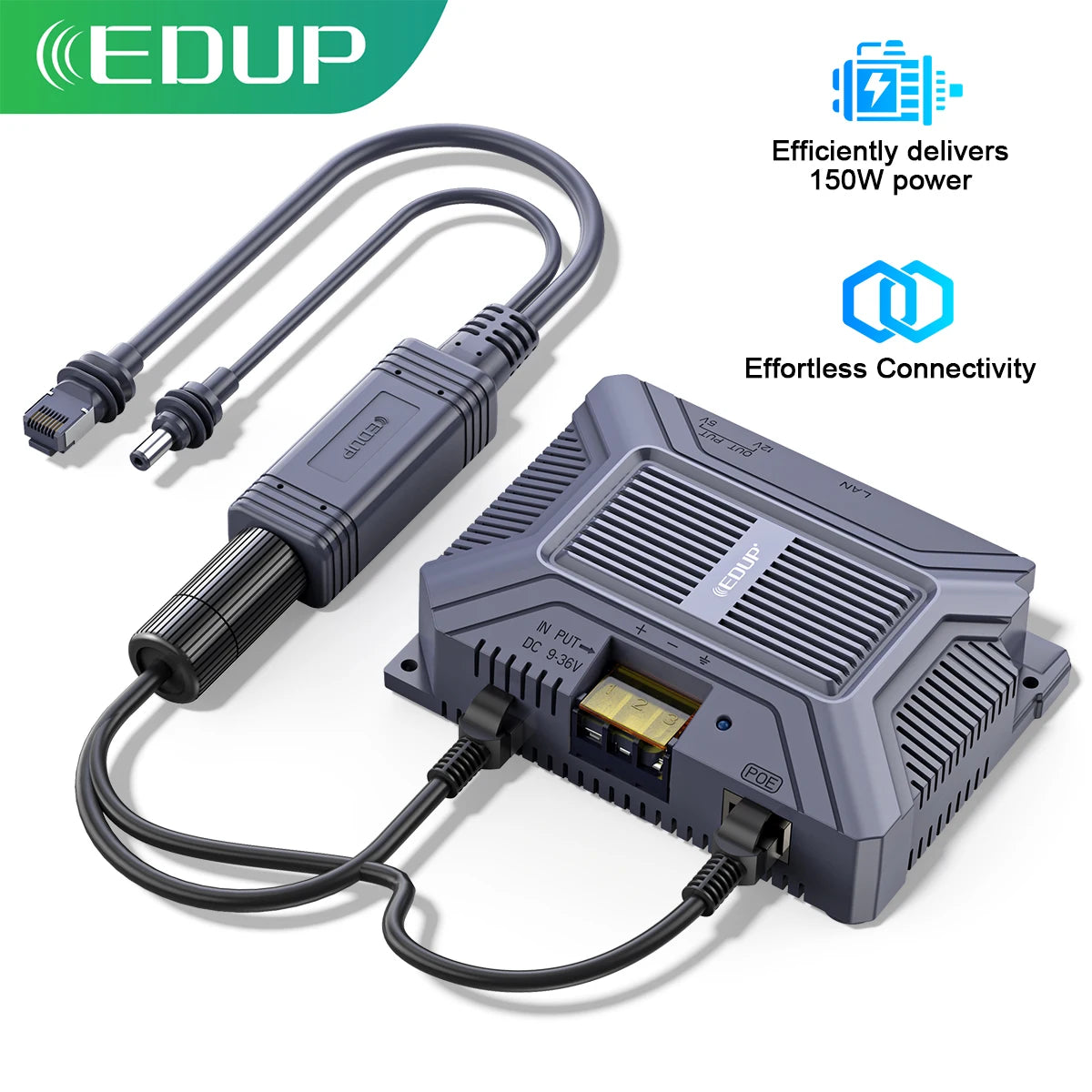 EDUP Starlink Mini 12V Adapter Kit 180W 5 in 1 Gigabit ESD Shielded with USB & TypeC Outputs and DC 9-36V/200W Step Up Converter