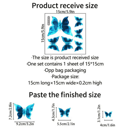 New Blue Glow-in-the-dark Butterfly Wall Stickers Room Decoration Accessories Cartoon Sticker for Anniversaries Birthdays Paster